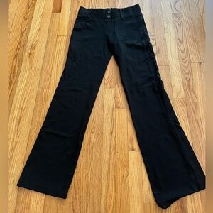 Flared black leggings (S) cinched waist